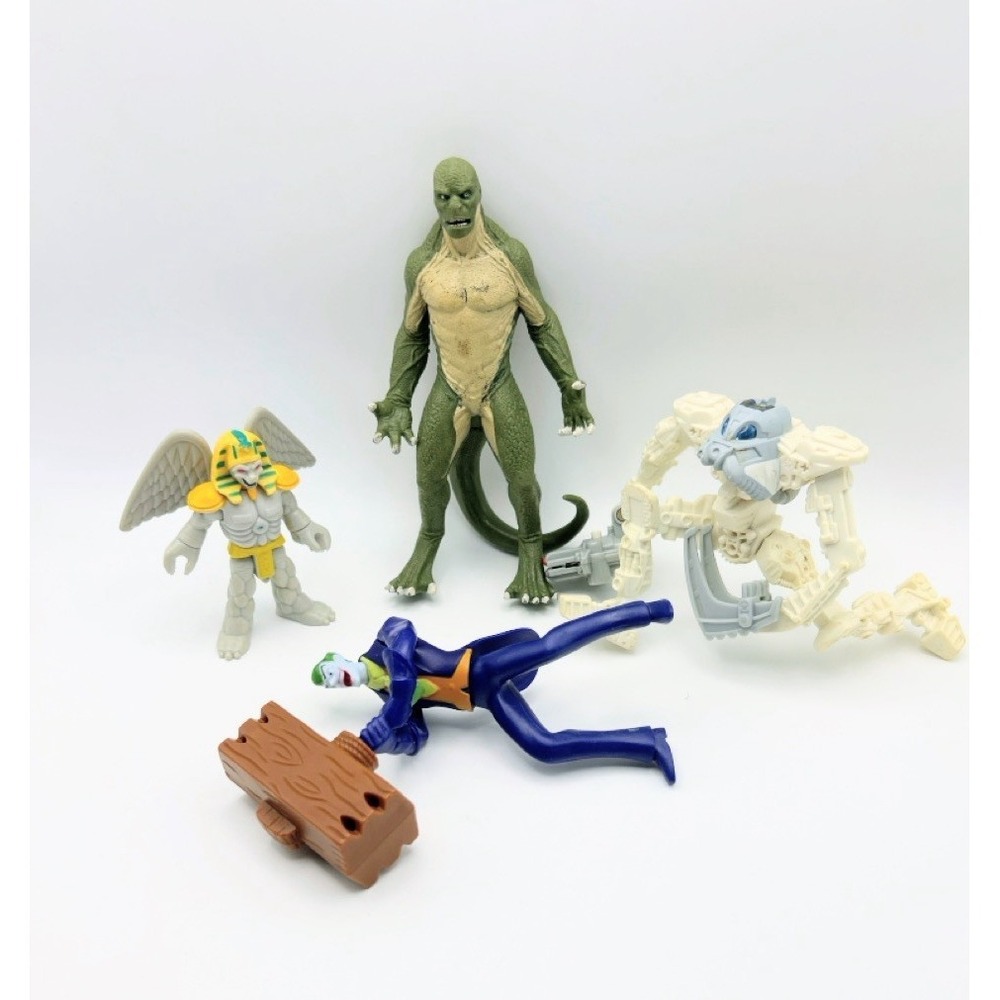 Action Figure Lot Joker Lizard Gargoyle Robot Creature 4pc Mixed Toys